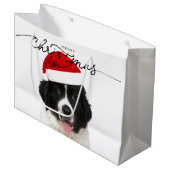 CADEAUZAK ST BERNARD PUPPY MET KERSTMUTS GROOT CADEAUZAKJE (Voorkant Gekanteld)