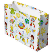 Cadeauzak voor Ruimtekinderen Large Cadeautasje (Achterkant Gekanteld)