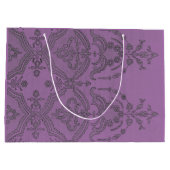 CADEAUZAK ZWART ANTIEK KANT IN LICHTE PRUIMEN GROOT CADEAUZAKJE (Achterkant)