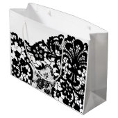 CADEAUZAK ZWART-WIT KANT GROOT CADEAUZAKJE (Achterkant Gekanteld)