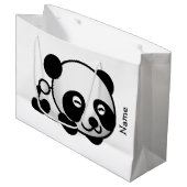 cadeauzakje. Panda. Large Cadeautasje (Voorkant Gekanteld)