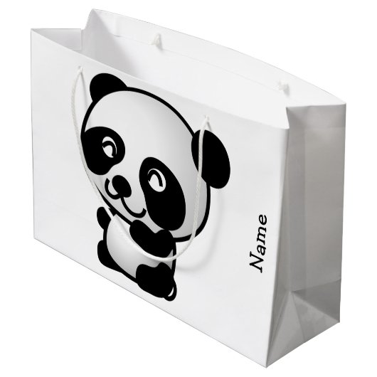 cadeauzakje. Panda. Large Cadeautasje (Achterkant Gekanteld)