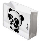 cadeauzakje. Panda. Large Cadeautasje (Voorkant Gekanteld)
