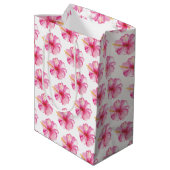 Cadeauzakjes Tropische Waterverf Hibiscus Flowers Medium Cadeauzakje (Achterkant Gekanteld)