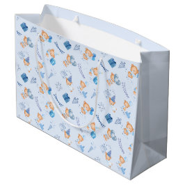 Cadeauzakken baby shower lichtblauw groot cadeauzakje