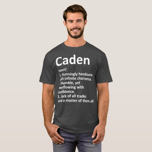 CADEN Definition Personalized Name Funny Gift T-shirt (Voorkant volledig)