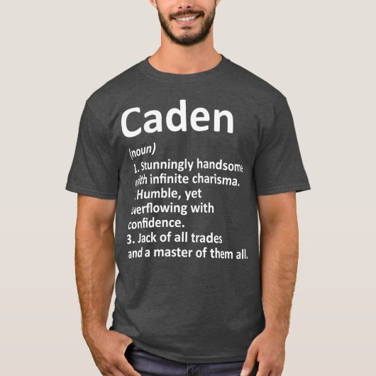CADEN Definition Personalized Name Funny Gift T-shirt (Voorkant)