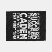 Caden - If At First You Don't Succeed Try Doing Wh Fleece Deken (Voorkant (Horizontaal))