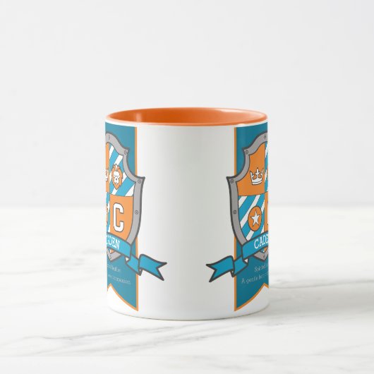 Caden letter C crest oranje naam betekent mok (Midden)
