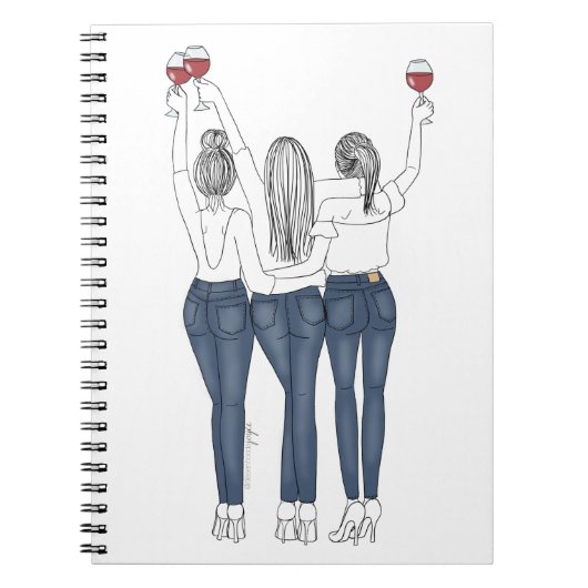 Caderno Desenho Amigas com Vinho Notitieboek (Voorkant)