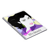 Caderno Espiral - com rosto de mulher 80s Style Notitieboek (Rechterzijde)