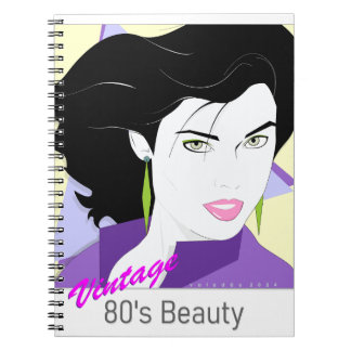 Caderno Espiral - com rosto de mulher 80s Style Notitieboek