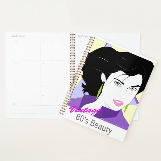 Caderno Espiral - com rosto de mulher 80s Style Planner (Display)