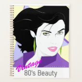 Caderno Espiral - com rosto de mulher 80s Style Planner (Voorkant)