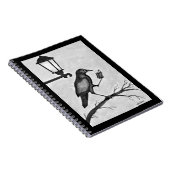 Caderno Espiral de um corvo lendo um livro Notitieboek (Rechterzijde)