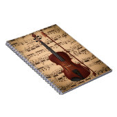 Caderno espiral musical com arte digital violino notitieboek (Rechterzijde)