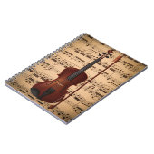 Caderno espiral musical com arte digital violino notitieboek (Linkerzijde)