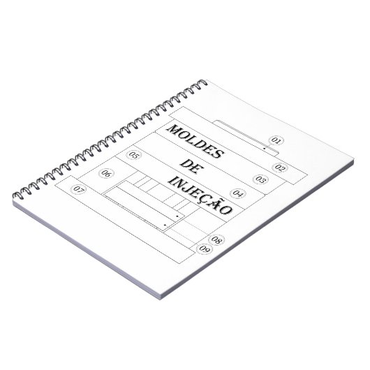 Caderno - moldes de injecao notitieboek (Linkerzijde)