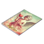 caderno personalizado anjo cupido com coração  notitieboek (Linkerzijde)