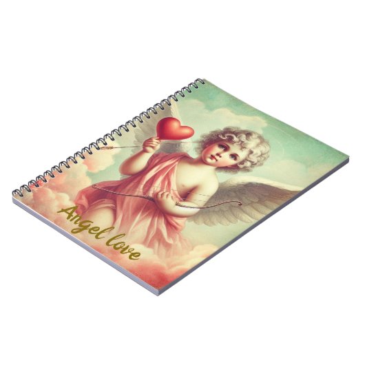 caderno personalizado anjo cupido com coração  notitieboek (Linkerzijde)