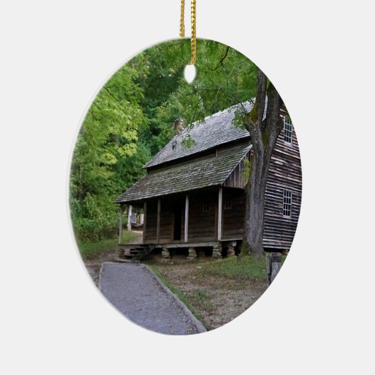 Cades Cove Cabin Keramisch Ornament (Rechts)