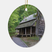 Cades Cove Cabin Keramisch Ornament (Links)
