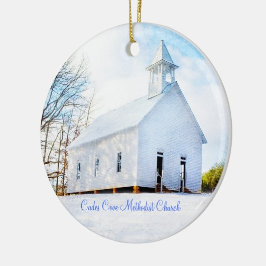 Cades Cove Methodist Church Ornament - Winter (Links)