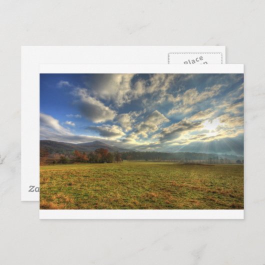 Cades Cove Morning Sun Rays Briefkaart (Voorkant / Achterkant)