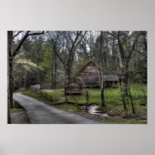 Cades Cove Rustic Cabin Landscape Poster (Voorkant)