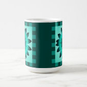 Cadet Blue Daisy Flower, Pattern Stripes - Mok (Center)