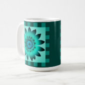 Cadet Blue Daisy Flower, Pattern Stripes - Mok (Voorkant links)