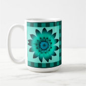 Cadet Blue Daisy Flower, Pattern Stripes - Mok (Links)