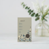 Cadet Blue en Tan Retro Stippen Visitekaartje (Staand voorkant)