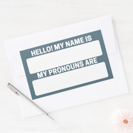 Cadet Blue Name & Pronoun Labels (Envelop)