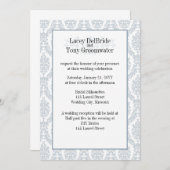 Cadet Gray Damask Theme Weddenschap Aangepaste Uit Kaart (Voorkant / Achterkant)