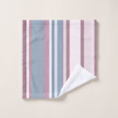 Cadet Grey and Desaturated Rose Stripes Bad Handdoek (Wasdoekje)