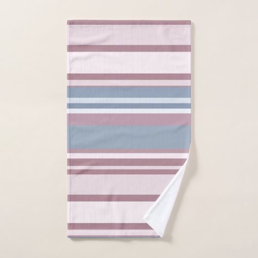 Cadet Grey and Desaturated Rose Stripes Bad Handdoek (Handdoek)