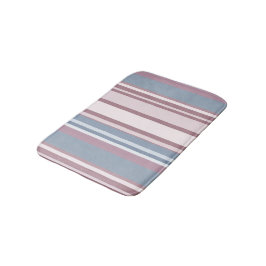 Cadet Grey and Desaturated Rose Stripes Badmat