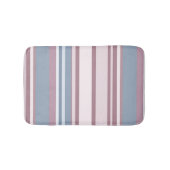 Cadet Grey and Desaturated Rose Stripes Badmat (Voorkant)