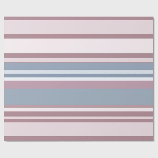 Cadet Grey and Desaturated Rose Stripes Cadeaupapier (Vlak)