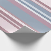 Cadet Grey and Desaturated Rose Stripes Cadeaupapier (Hoek)