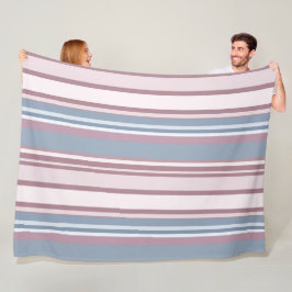 Cadet Grey and Desaturated Rose Stripes Fleece Deken