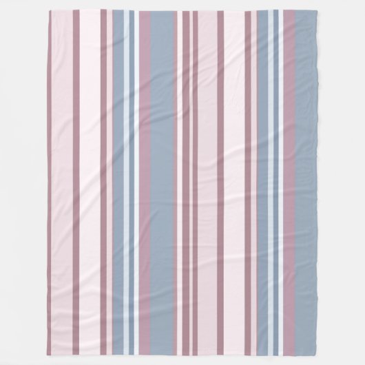 Cadet Grey and Desaturated Rose Stripes Fleece Deken (Voorkant)