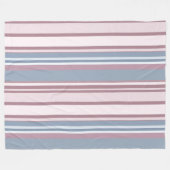 Cadet Grey and Desaturated Rose Stripes Fleece Deken (Voorkant (Horizontaal))