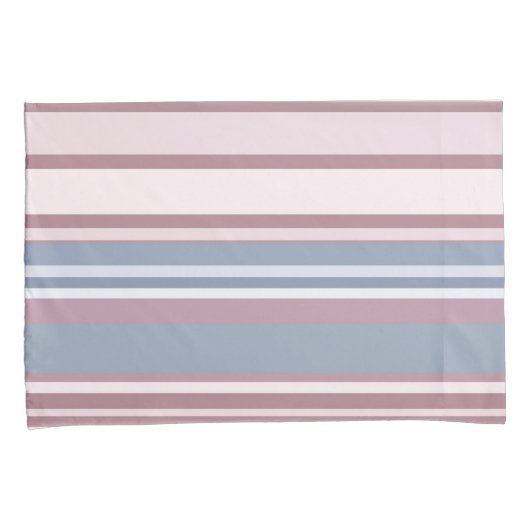 Cadet Grey and Desaturated Rose Stripes Kussensloop (Voorkant-Rechts)