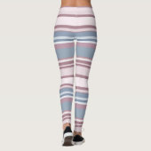 Cadet Grey and Desaturated Rose Stripes Leggings (Achterkant)