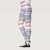 Cadet Grey and Desaturated Rose Stripes Leggings (Links)