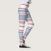 Cadet Grey and Desaturated Rose Stripes Leggings (Rechts)