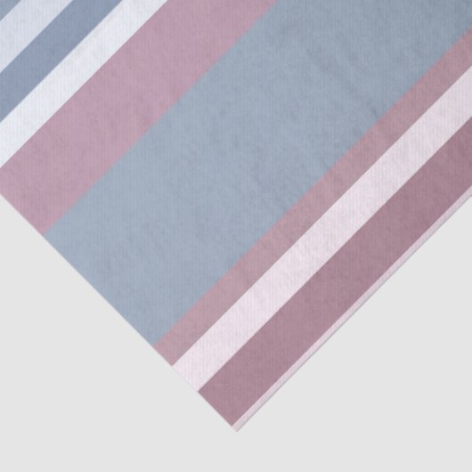 Cadet Grey and Desaturated Rose Stripes Tissuepapier (Detail)