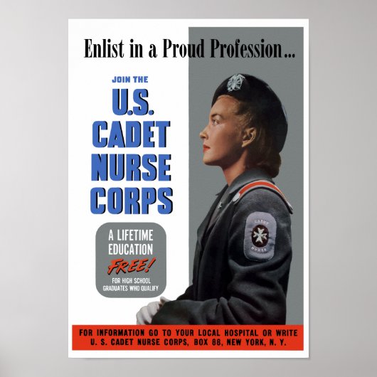 Cadet Nurse Corps - WW2 Poster (Voorkant)
